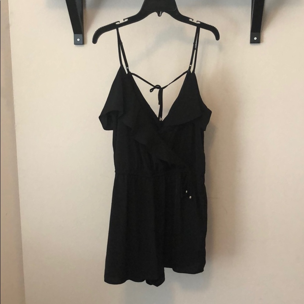 American Eagle faux wrap romper- Black